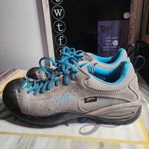 Asolo Shiver GTX Women’s Hiking Shoes Gray Teal Vibram Size 9